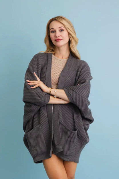 Ribbed Open-Front Knit Cardigan - Easy Layering 🧥