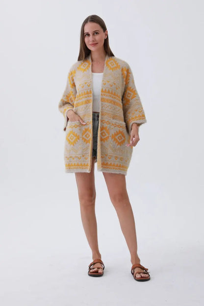 Aztec Soft Knit cardigan with Tribal Print - Western Vibe 🌵