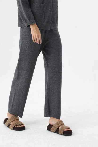 Women Knit Loungewear Set Cardigan Wide Leg Pants 🧶☁️ Leto Collection