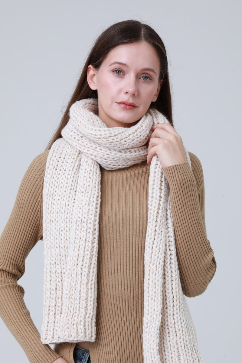 Chunky Ribbed Scarf – Oversized Winter Wrap for Women 🧣❄️ Leto Collection