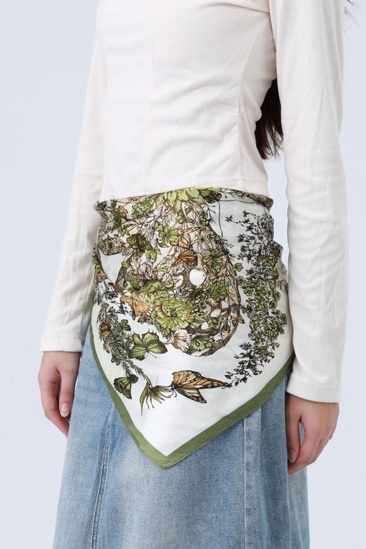 Butterfly Floral Silky Bandana - Double-Sided Design 🦋🌸