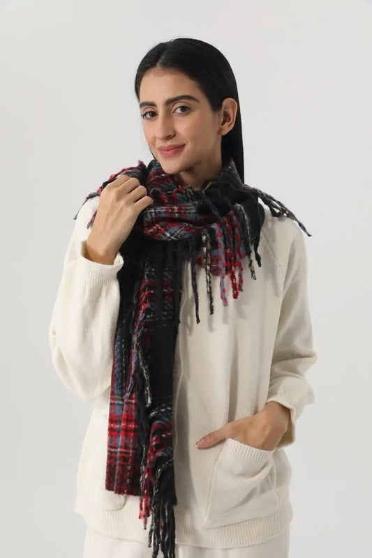 Vintage Plaid Tassel Women Warm Winter Neck Wrap Shawl 🧣🍂 leto-collection