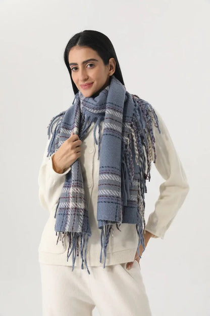 Vintage Plaid Tassel Women Warm Winter Neck Wrap Shawl 🧣🍂 leto-collection