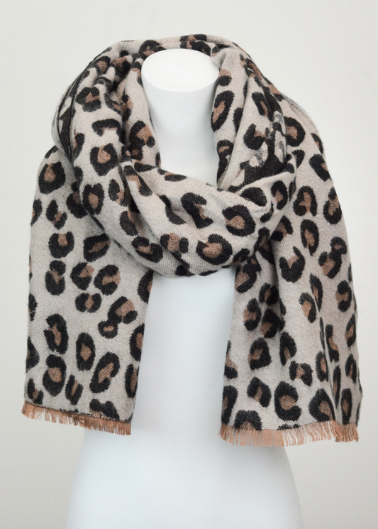 Reversible Leopard Blanket Scarf