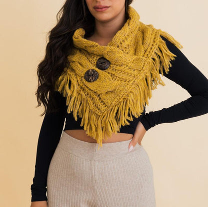 Heathered Shoulder Warmer With Coco Buttons