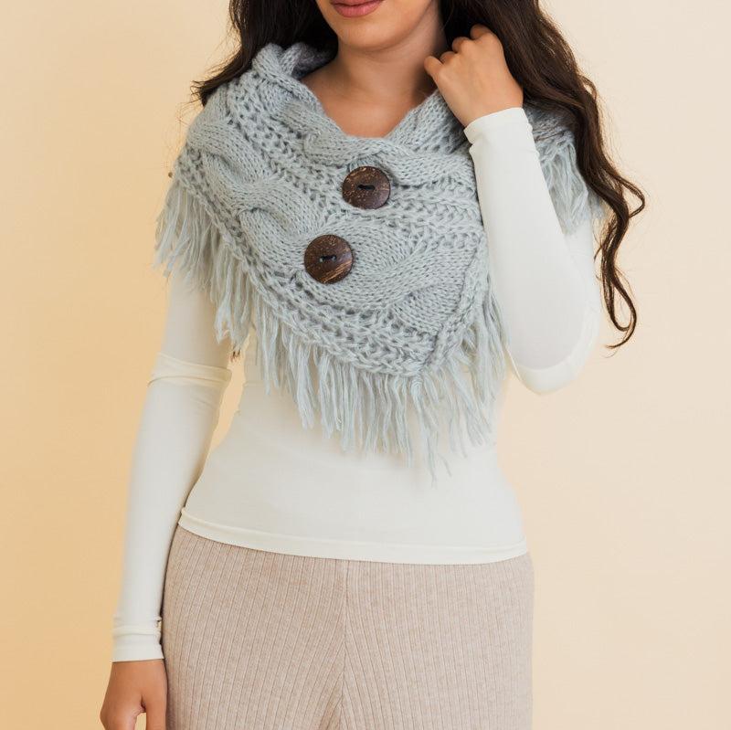 Heathered Shoulder Warmer With Coco Buttons