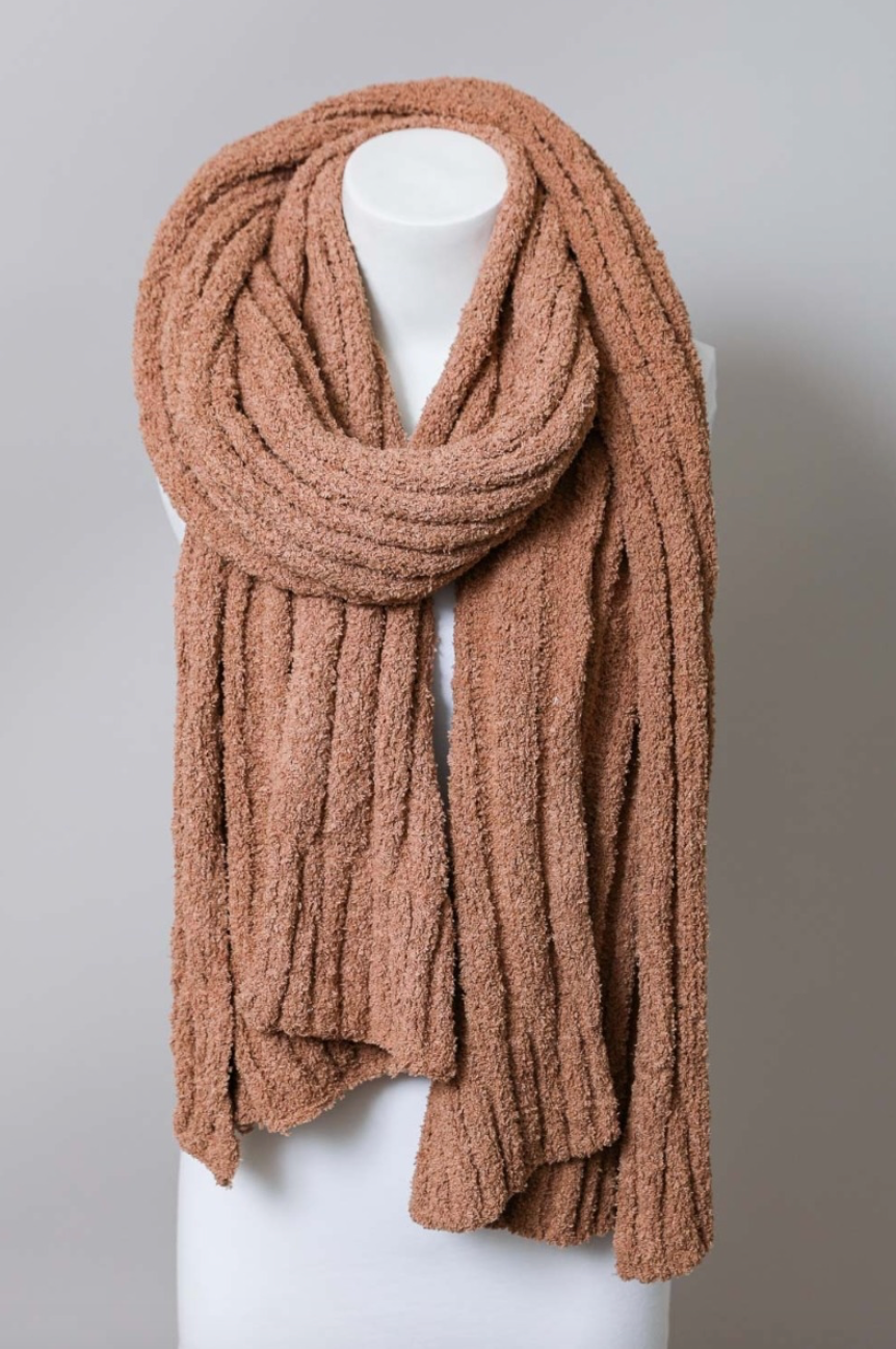 Boucle Vertical Knit Scarf