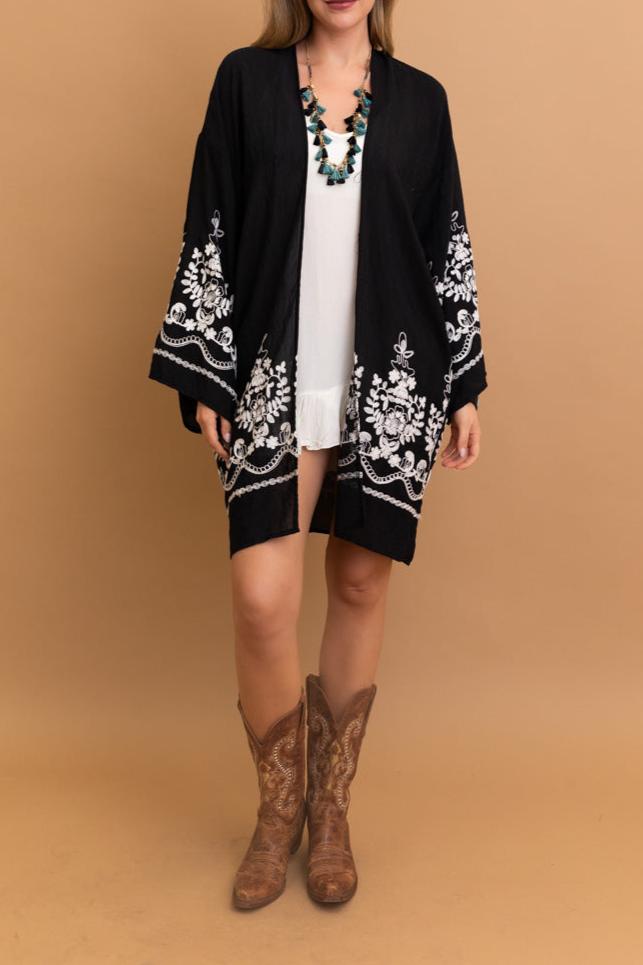 Blossom Breeze Embroidered Kimono