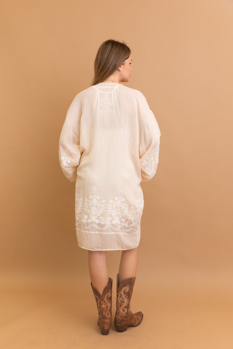 Blossom Breeze Embroidered Kimono