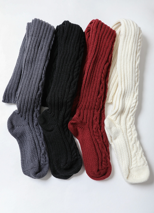 Knee High Cable Knit Socks