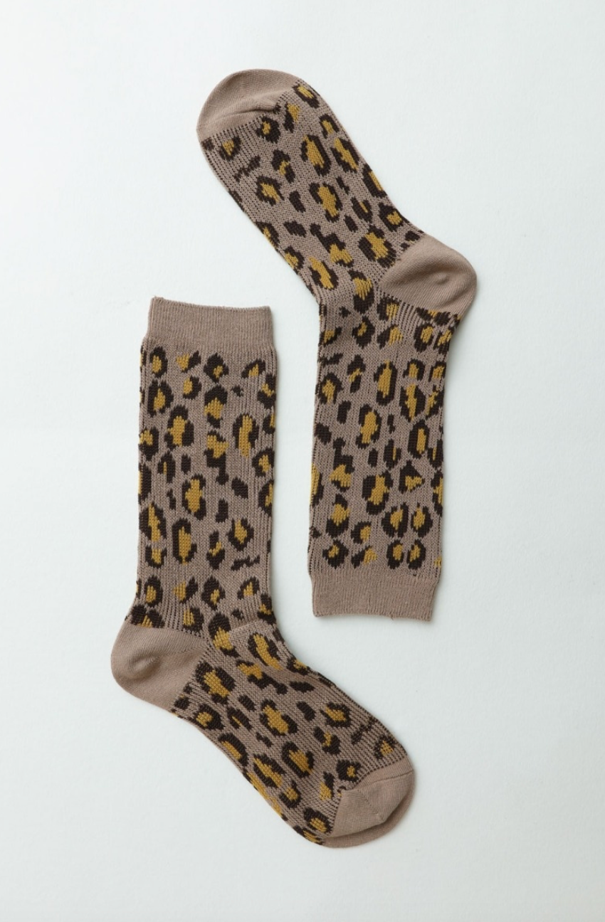 Leopard Knit Socks