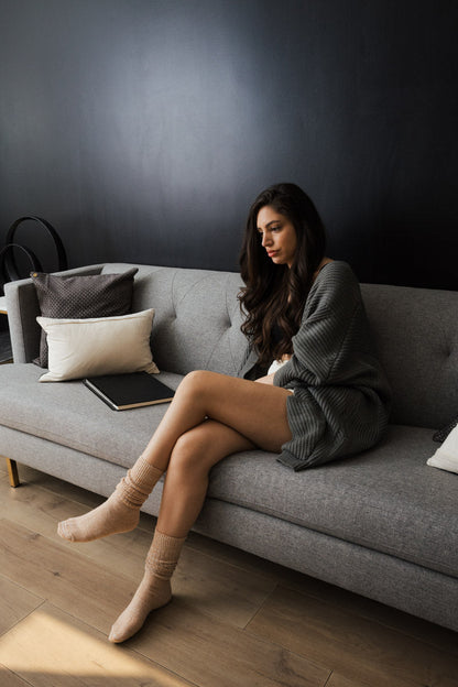 Pastel Dreams Slouchy Knit Socks - Casual Knitwear 🧦