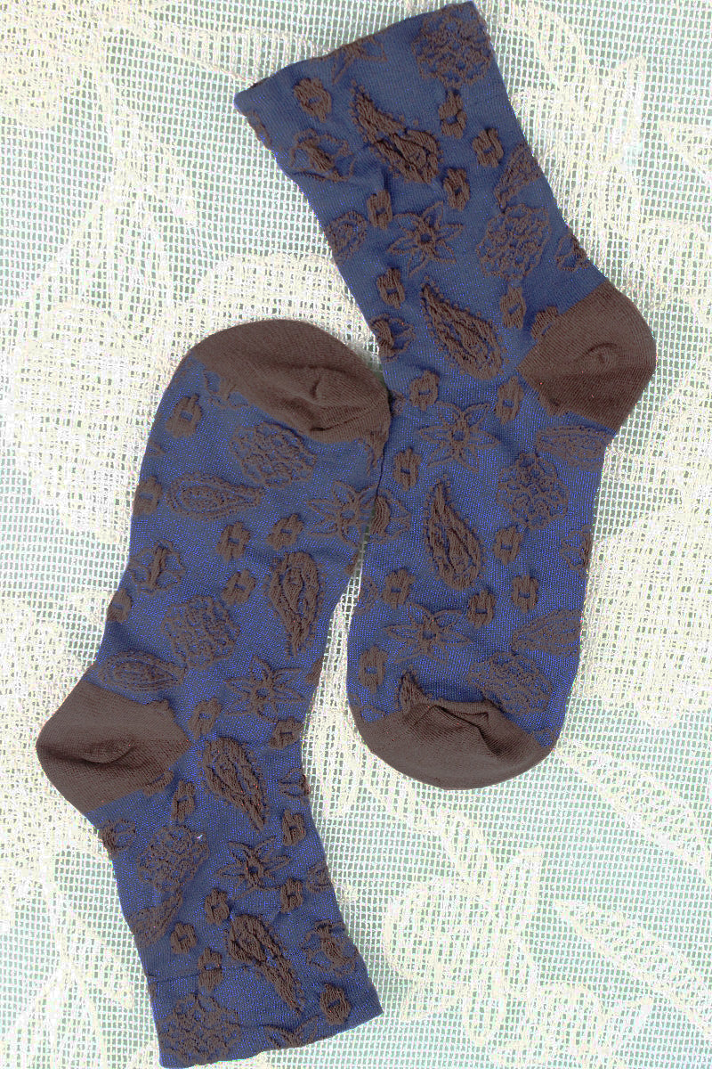 Cashew-Print Socks – Lightweight & Breathable Comfort 🌰🧦
