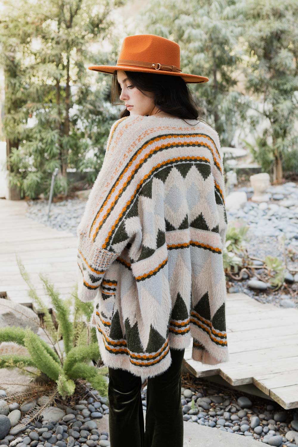 Aztec Dreams Faux Hair Pocket Ruana Ponchos