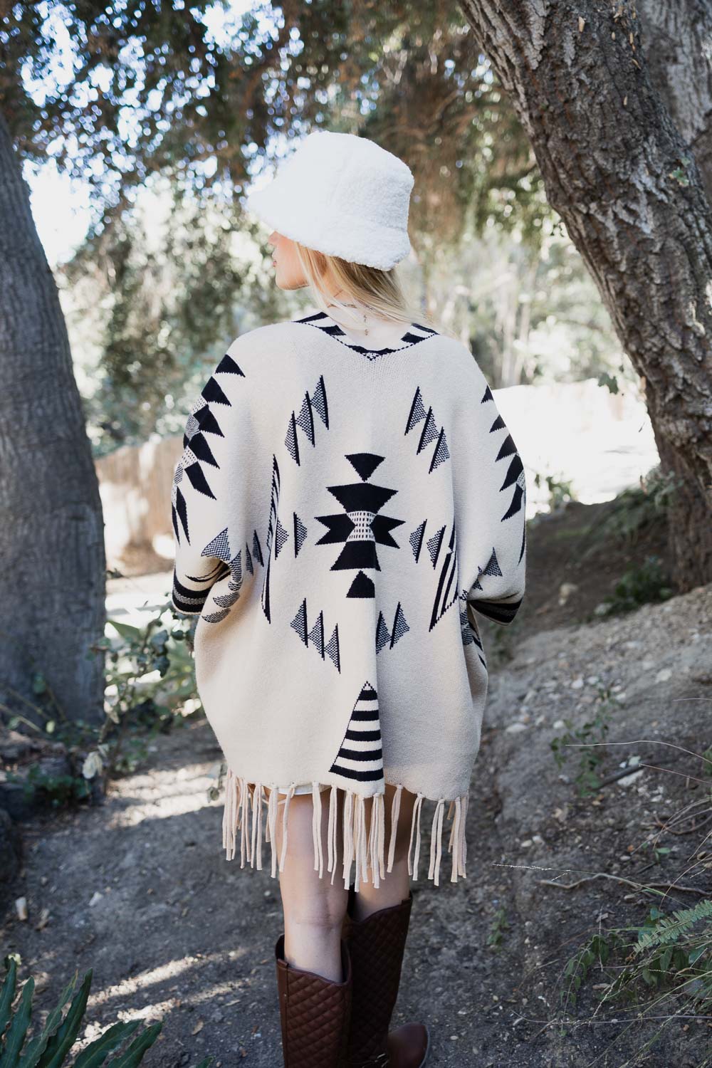 Aztec Luxe Fringed Ruana Ponchos