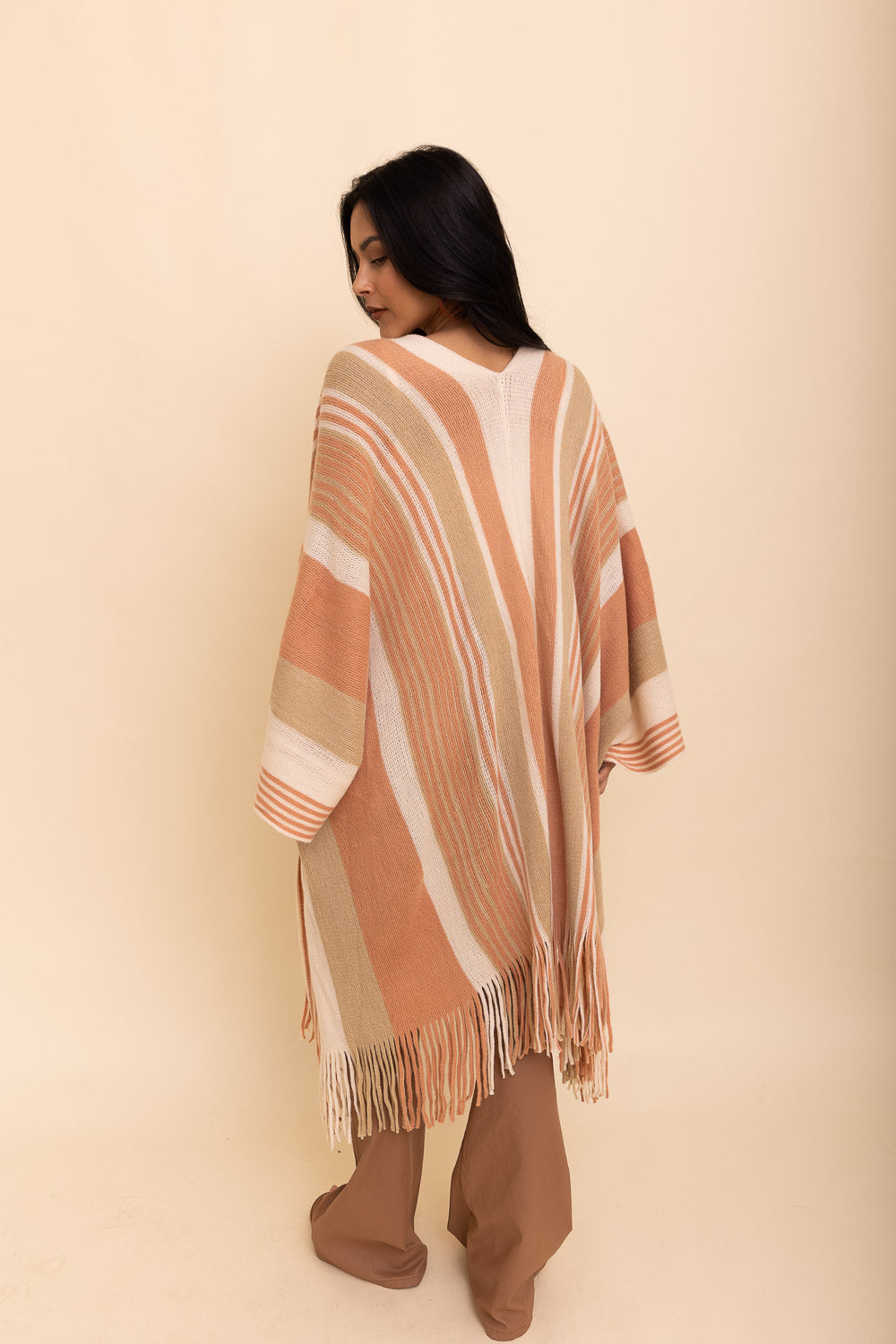 Boho Chic Frayed Edge Ruana Ponchos