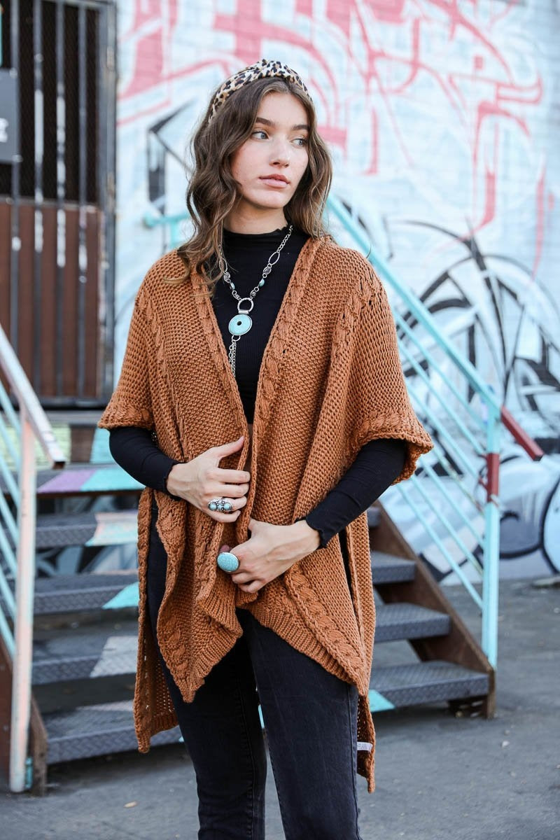 Braided Garter Kurt Ruana Ponchos Camel