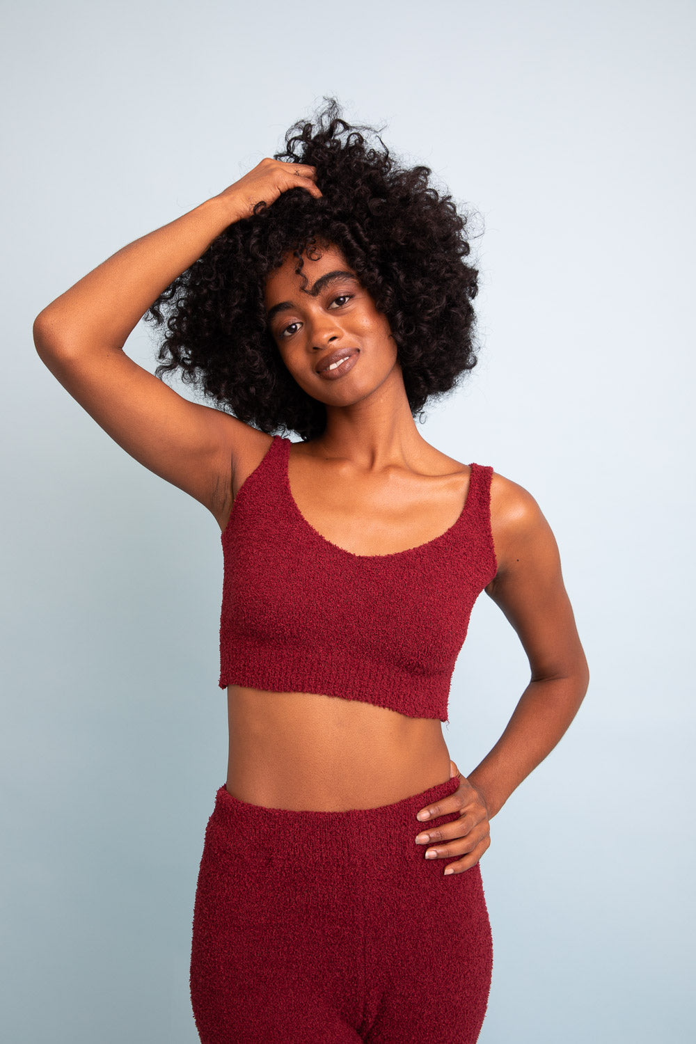 Cuddle Season Boucle Soft Brami Top XS/S / Maroon