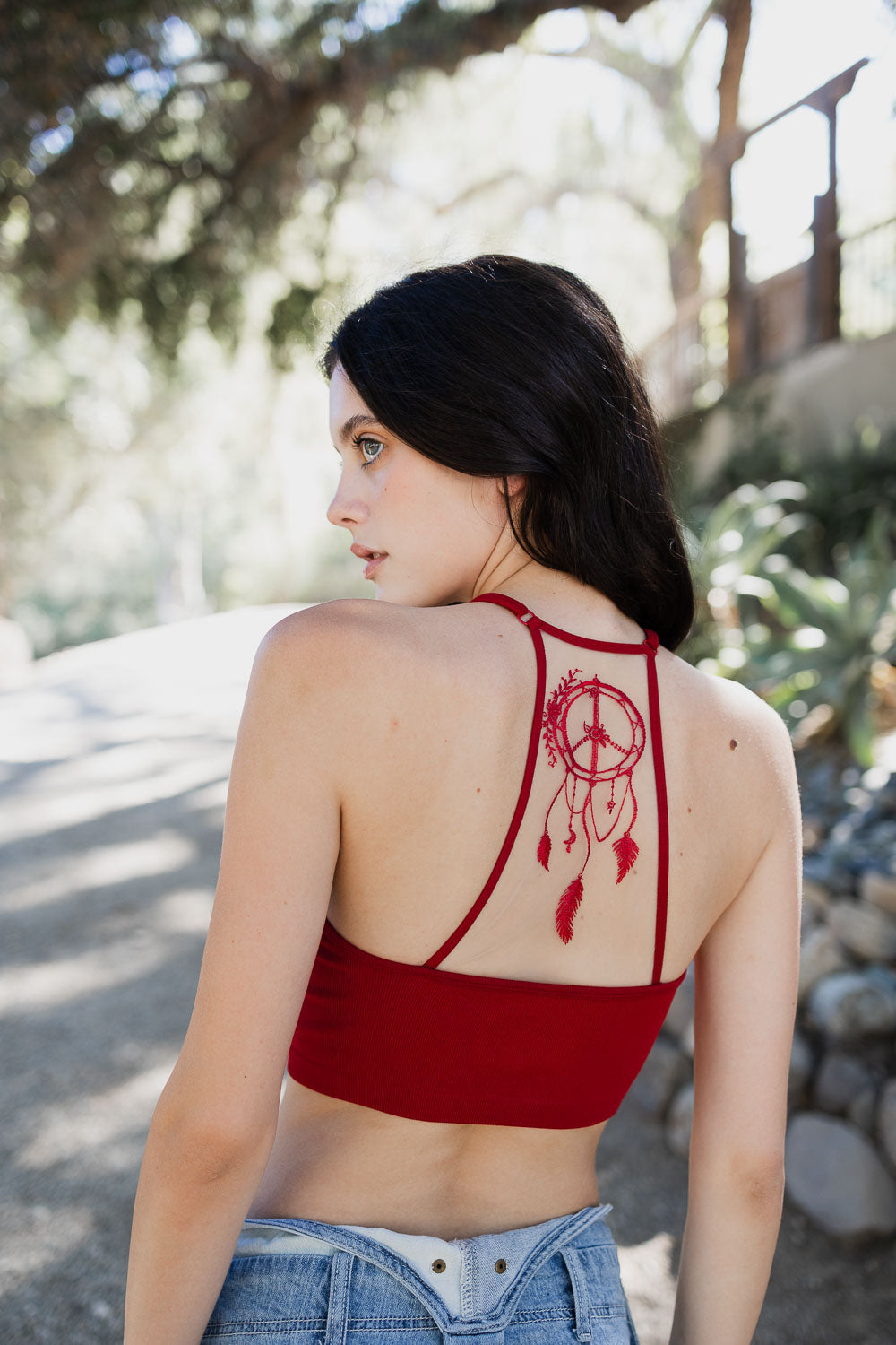 Dreamcatcher Tattoo Back Brami Bralette XS/S / Berry