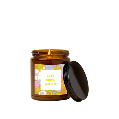 Candle Jar w/Lid Amber - Delightful