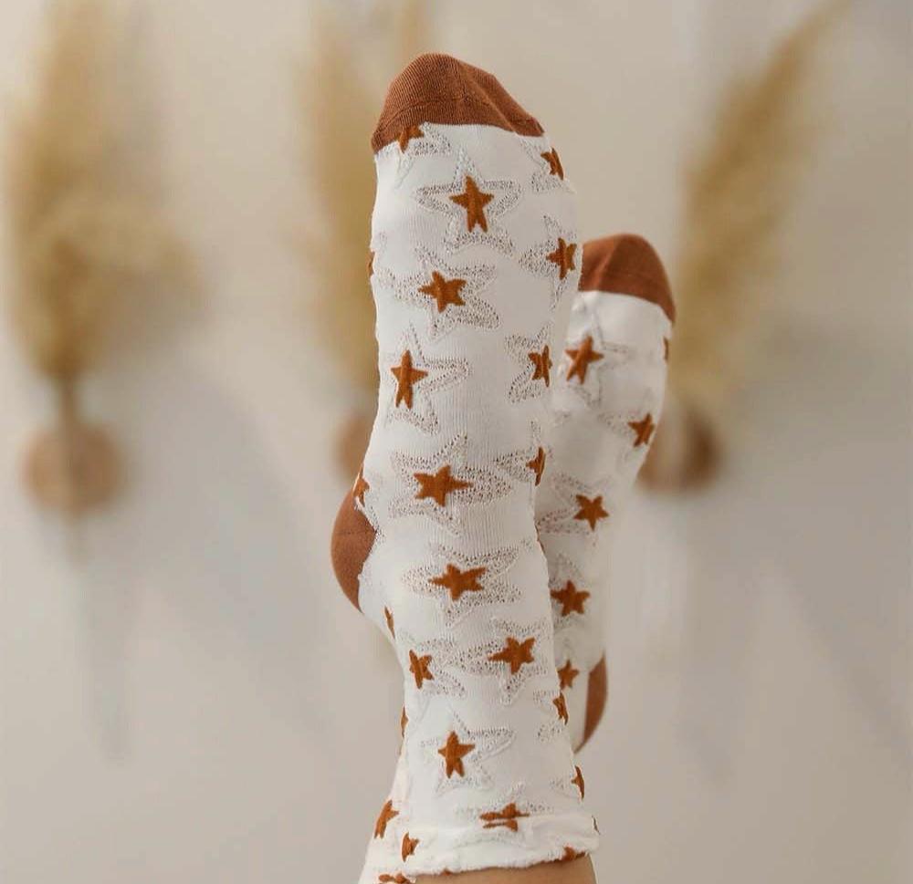 Eco-Friendly Star Design Socks White