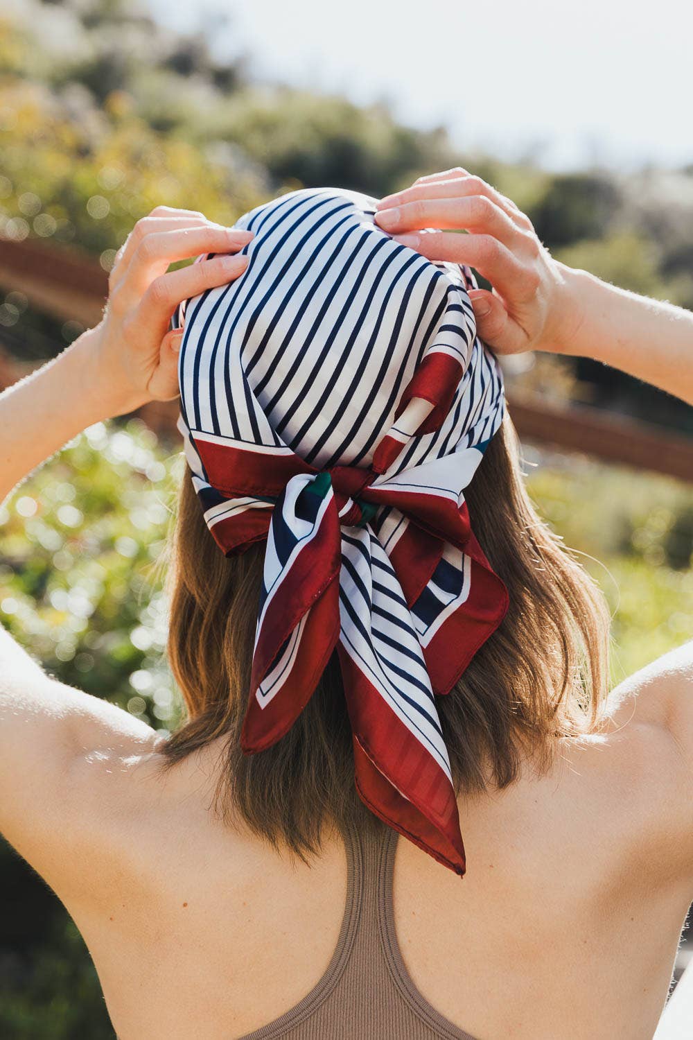 Colorblock Satin Bandana 🌸 Colorblock Satin Scarf