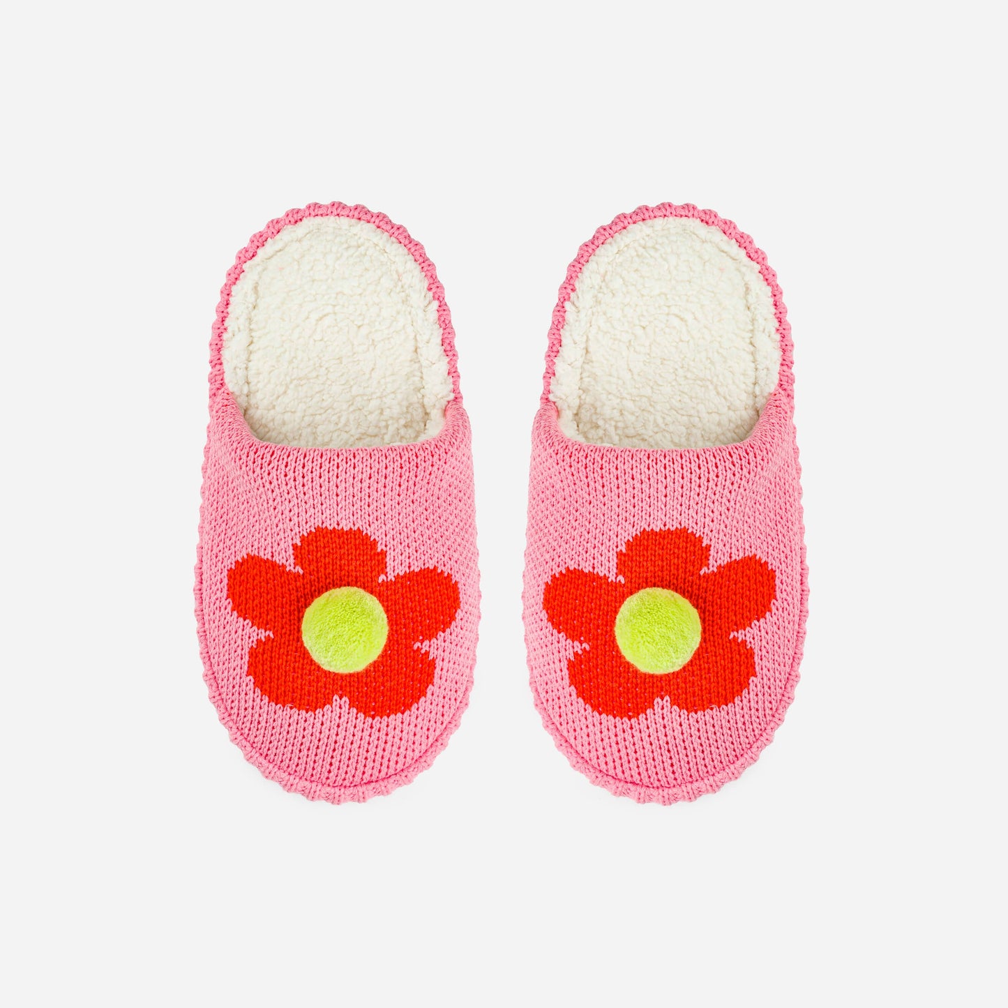 Flower Pom Slide Slippers