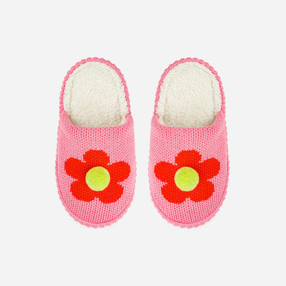 Flower Pom Slide Slippers