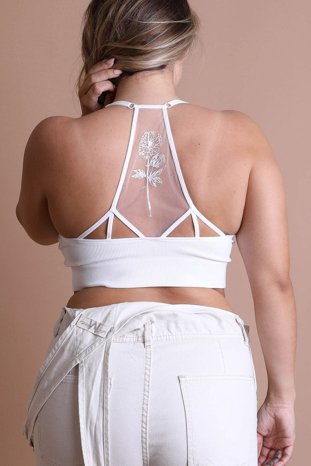 Flower Back Tattoo Plus Bralette Size