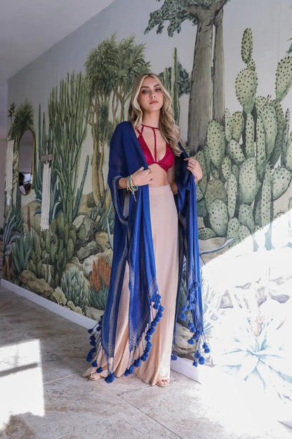 Longline Tassel Border Kimono – Chic & Breezy