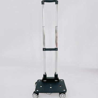 Black and silver hand truck on a white background