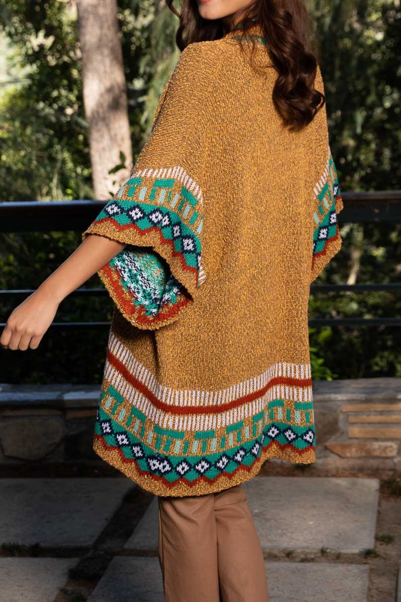 Kachina Tapestry Knit Cardigan Ruana Ponchos