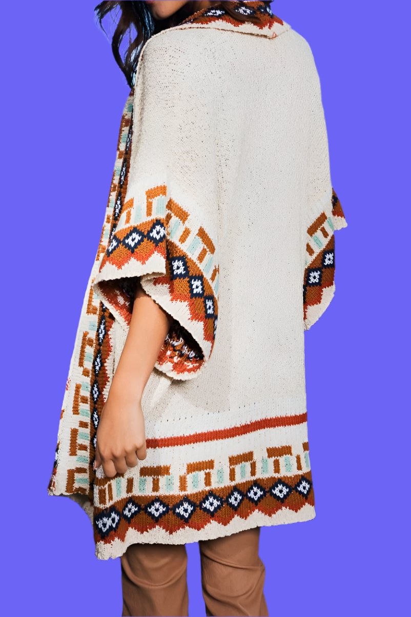 Kachina Tapestry Knit Cardigan Ruana Ponchos