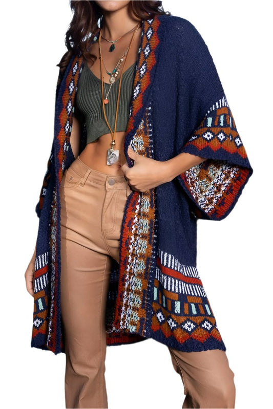 Kachina Tapestry Knit Cardigan Ruana Ponchos