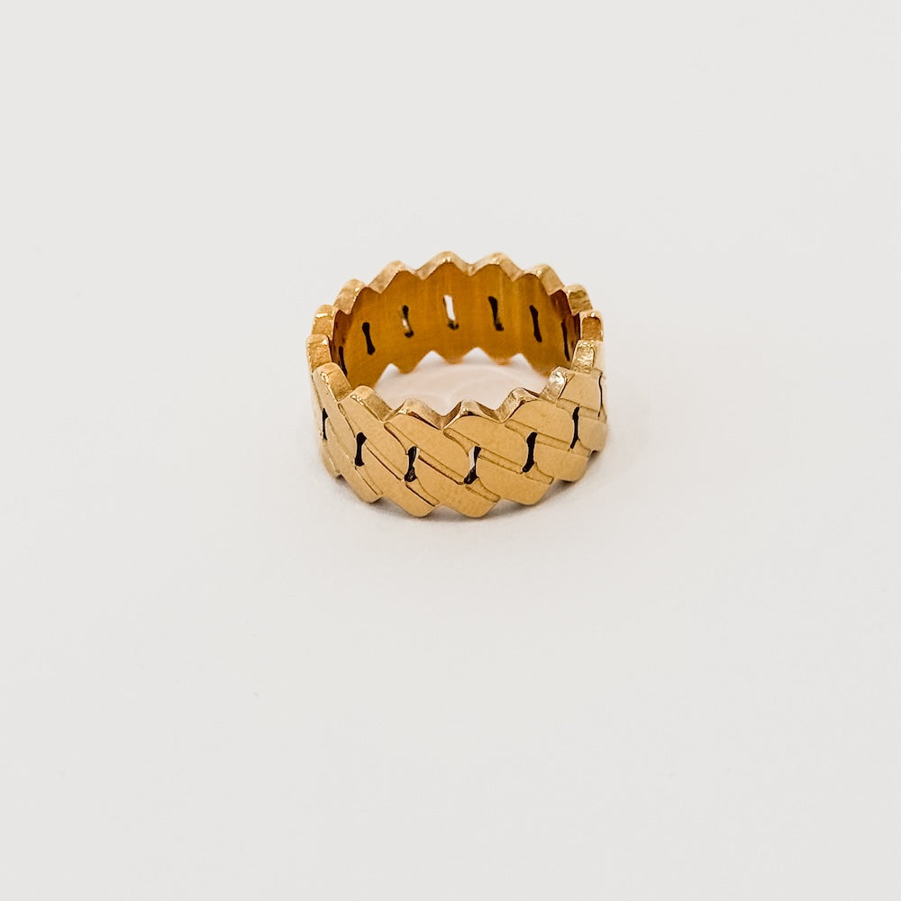 Banded Metal Statement Ring - WATERPROOF