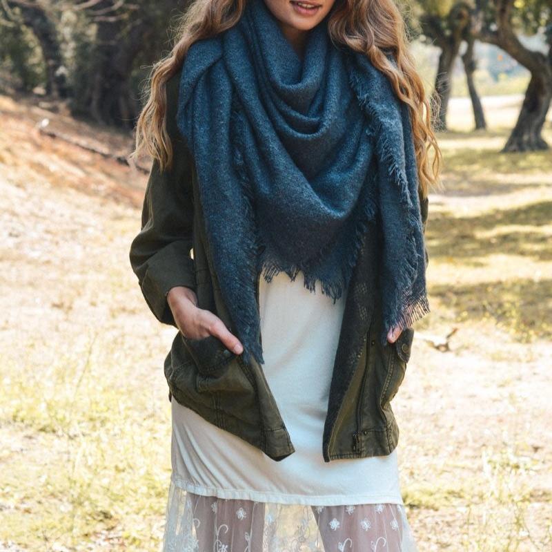 Mohair Square Blanket Scarf Scarves