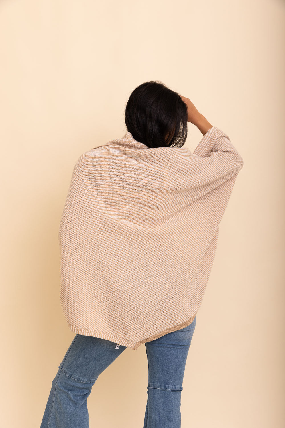 Over The Shoulder Knitted Shawl Ponchos