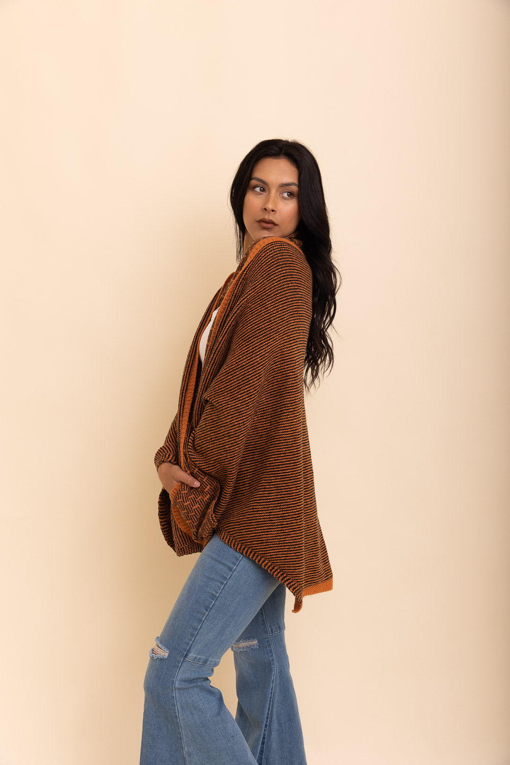 Over The Shoulder Knitted Shawl Ponchos