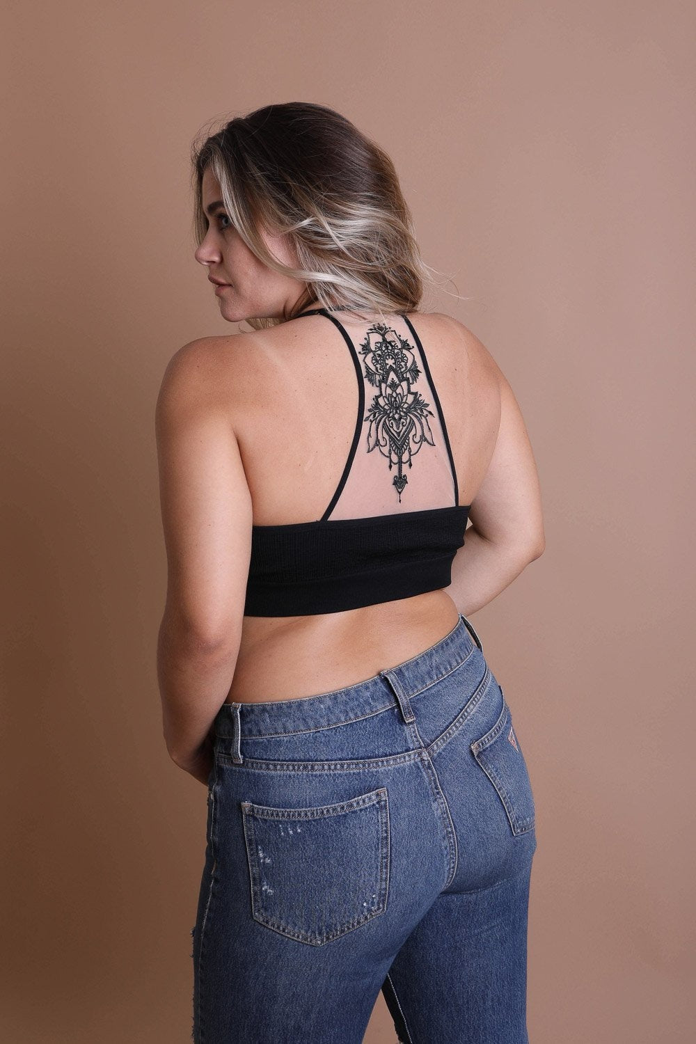 Plus Size Tattoo Back Bralette – Hashtag Cozy