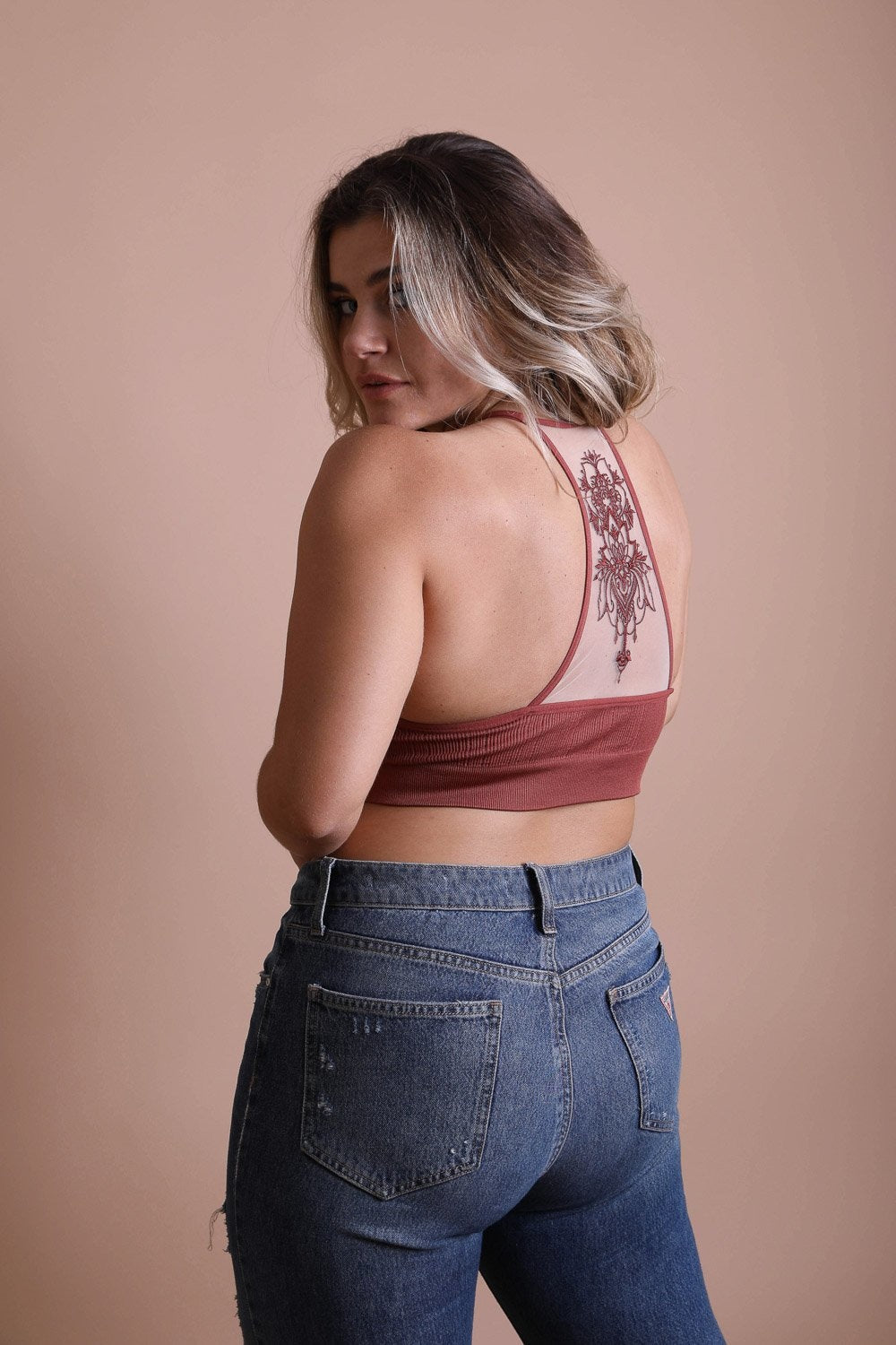 Plus Size Tattoo Back Bralette