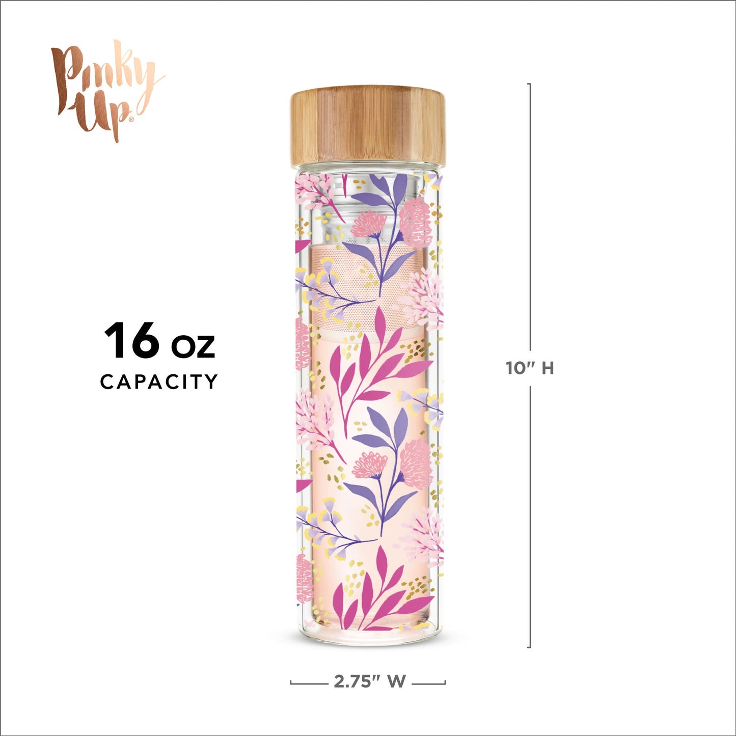 Blair: Botanical Bliss Glass Travel Infuser Mug