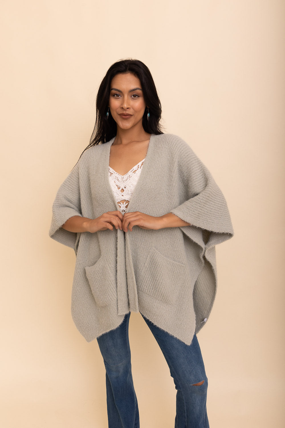 Relax & Chill Summer Nights Boucle Poncho Ponchos