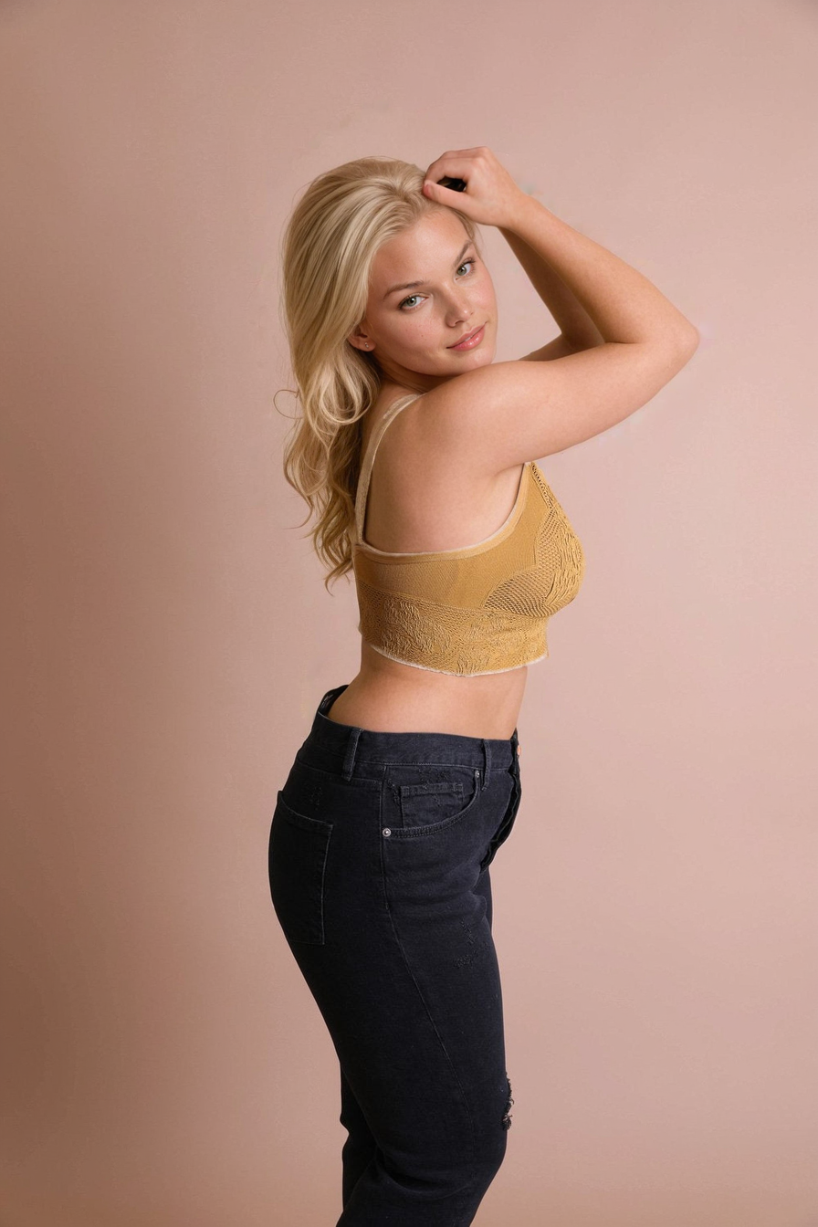 Seamless Padded Textured Brami Plus Size