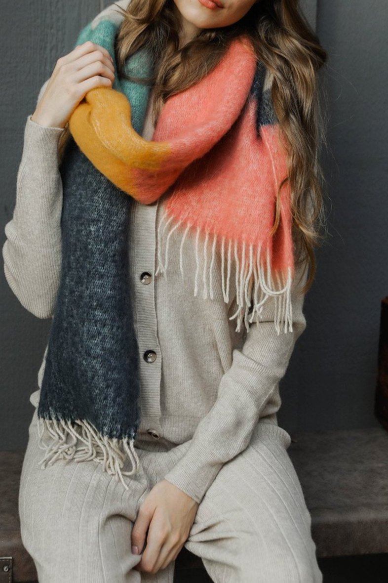 Soft Mohair Scarf Scarves Rose/Navy