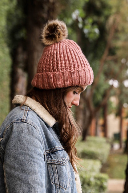 Soft Rib Knit Pom Beanie Hats & Hair