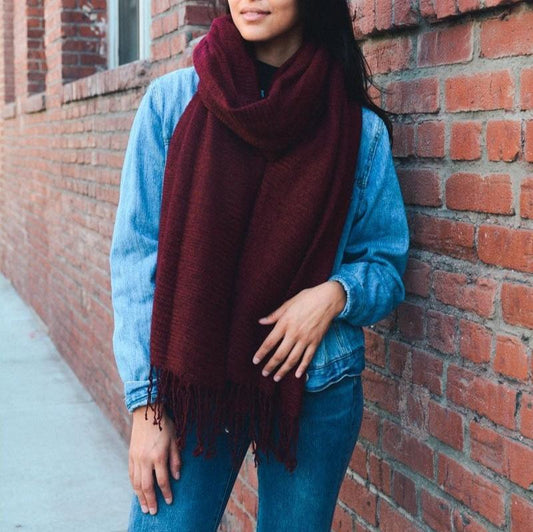 Soft Textured Tassel Scarf Scarves