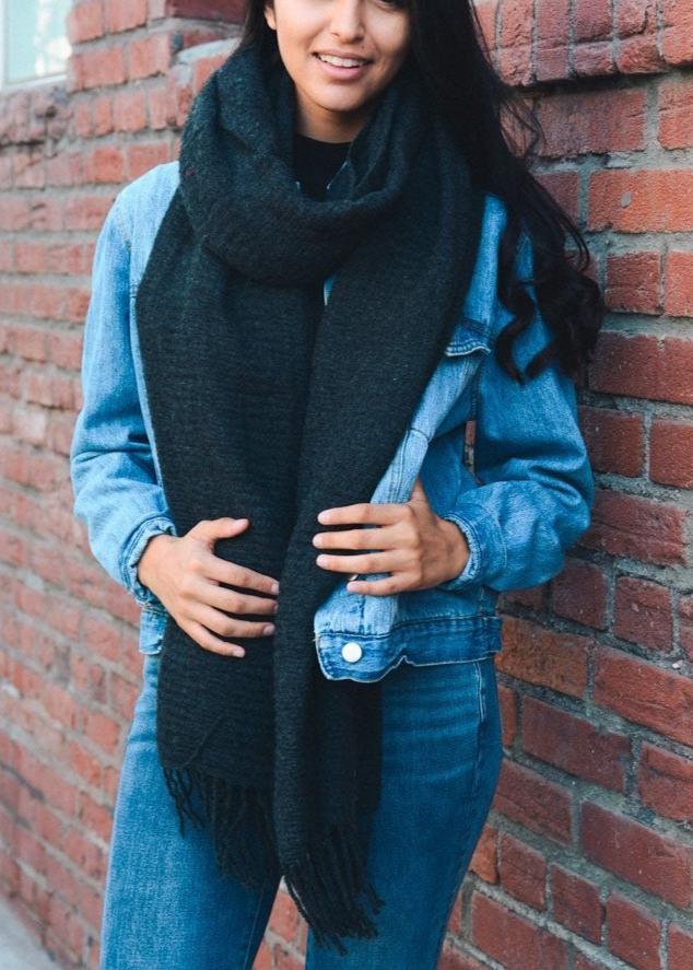 Soft Textured Tassel Scarf Scarves