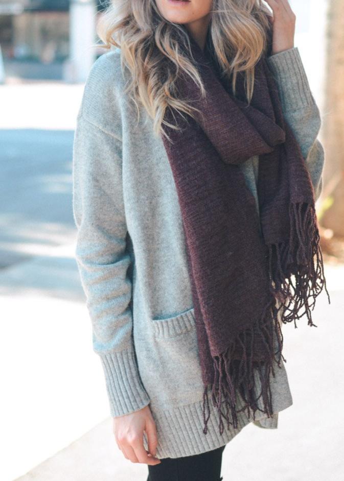 Soft Textured Tassel Scarf Scarves