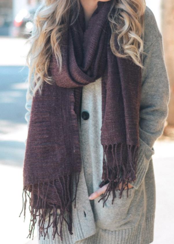 Soft Textured Tassel Scarf Scarves