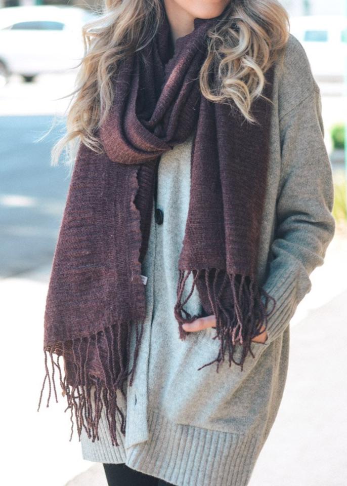 Soft Textured Tassel Scarf Scarves